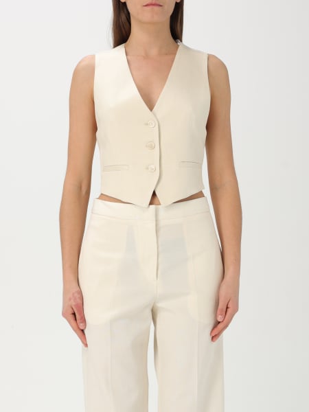 アウターその他 DONDUP Woman Waistcoat Milk DJ676IF0041DXXX 004 DONDUP: Waistcoat woman - Milk | Dondup waistcoat