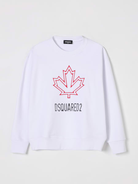 Felpa a girocollo con logo foglia d'acero Dsquared2