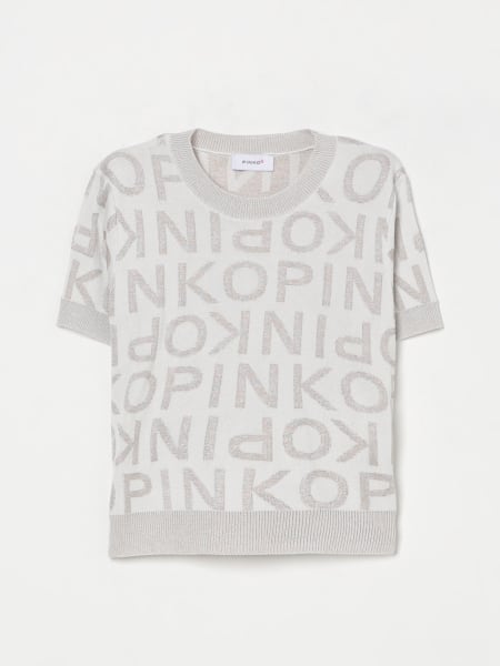 T-shirt crop con logo jacquard Pinko