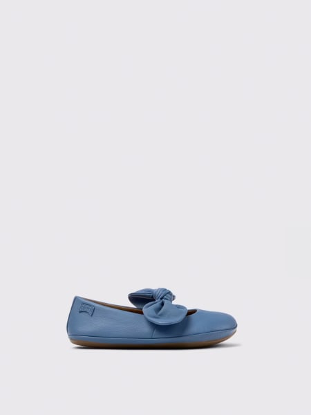 Camper: Ballerina Right Camper in pelle a grana naturale con fiocco