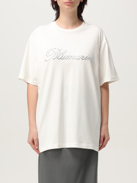 Tシャツ・カットソー Blumarine SS25 Blumarine Shirts (P522C351A F7141) Blumarine Black Crystal-Cut Long Sleeve T-Shirt Blumarine