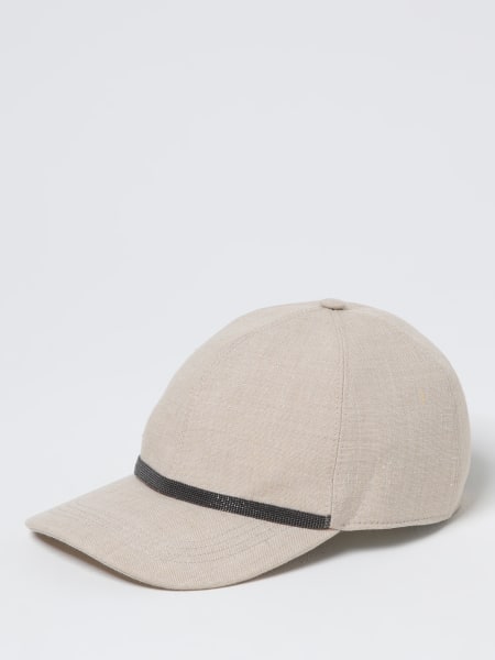 ハット BRUNELLO CUCINELLI Woman Hat Beige MCAP91003 C010 Beige linen Shiny Band baseball cap – Daniello.com