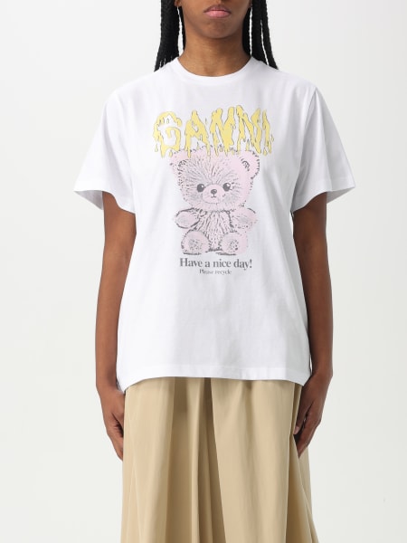 Ganni: T-shirt Ganni in cotone con stampa logo
