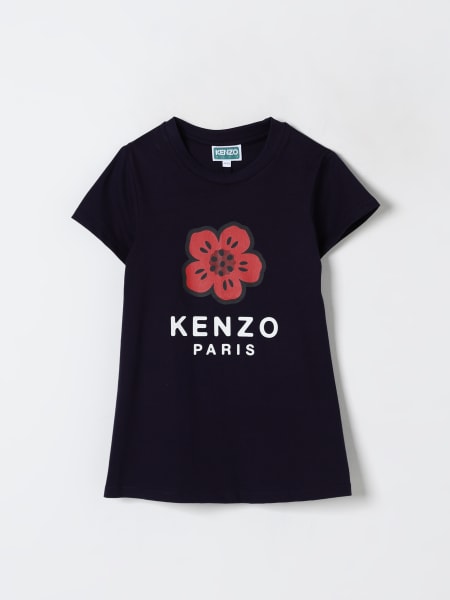 Kenzo Kids: Abito in cotone con stampa fiore Kenzo Kids