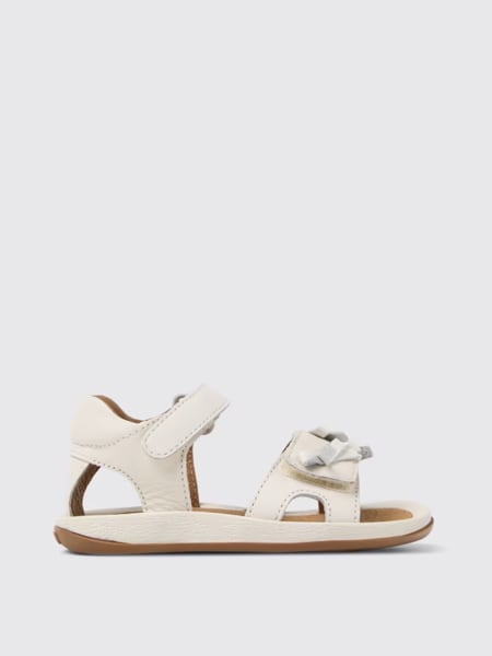 Camper: Sandalo Twins Camper in pelle con fiocchi applicati
