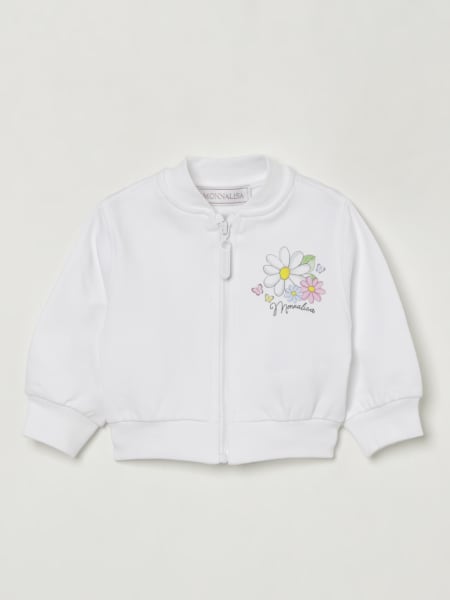 Felpa con zip Monnalisa in cotone