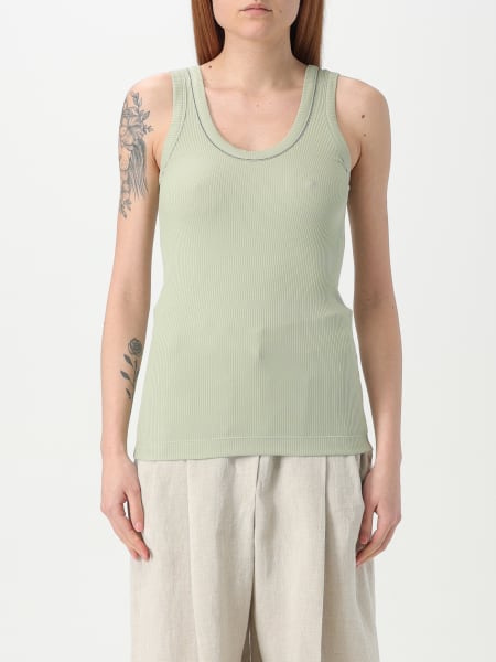 Top Brunello Cucinelli in cotone stretch con monile >