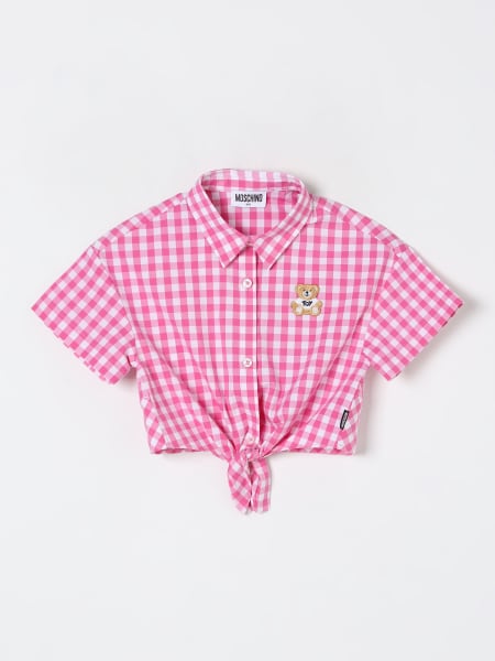 Camicia cropped Moschino in cotone vichy