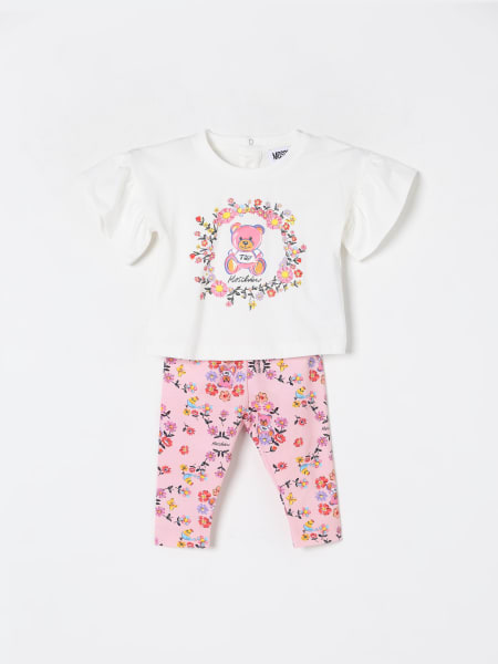 Moschino: Coordinato in cotone con stampa Teddy Bear Floreale Moschino