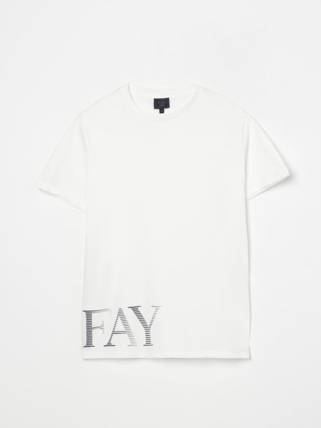 T-shirt in cotone con logo Fay Junior