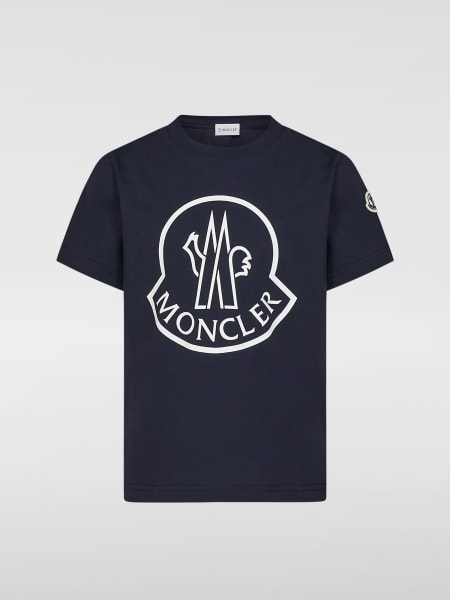 Moncler: T-shirt in cotone con maxi logo Moncler