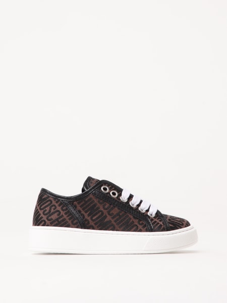 Moschino: Sneakers Moschino in tessuto jacquard e pelle