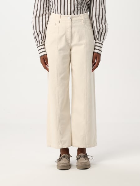 パンツ BRUNELLO CUCINELLI Woman Pants White M0H81P5972 C1713 BRUNELLO CUCINELLI: Pants woman - White | Brunello Cucinelli