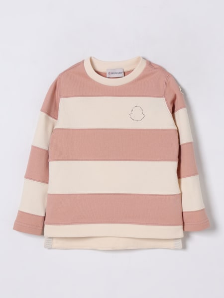 Moncler: Maglia in cotone a righe con logo Moncler