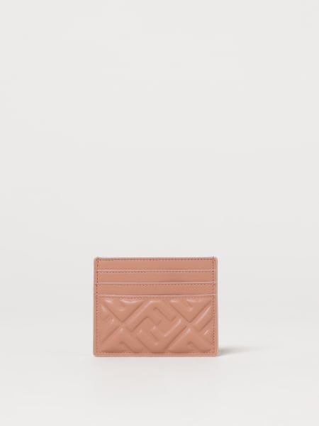 Fendi: Portacarte di credito Baguette Fendi in nappa con monogram FF embossed