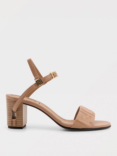 Fendi: Sandalo Delfina Fendi in pelle con monogram FF goffrato