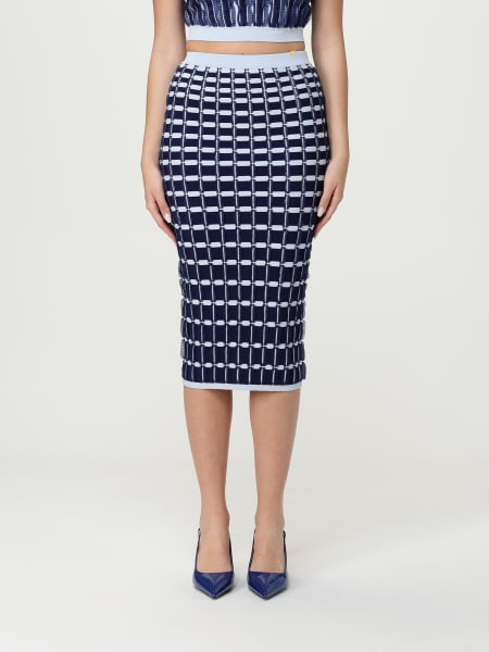 Gonna in viscosa con micro rouches Elisabetta Franchi