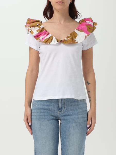 Liu Jo: T-shirt Liu Jo in cotone con maxi colletto