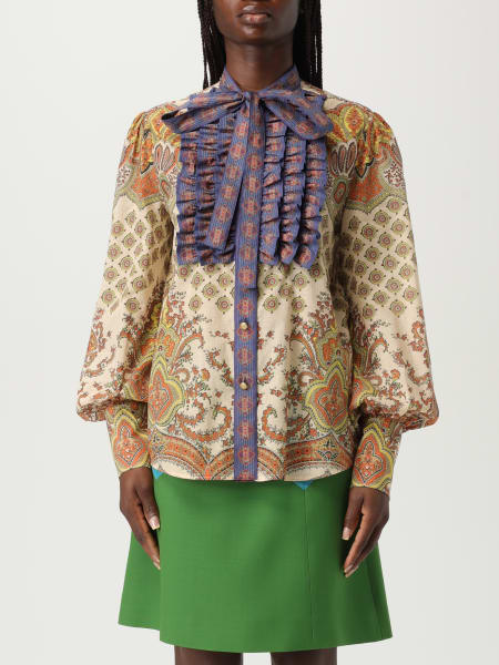 Valentino printed cotton shirt with neck tie