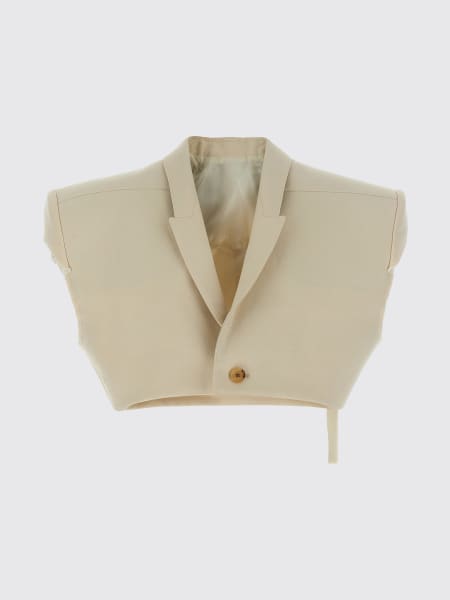 Gilet crop in cotone e lana Rick Owens