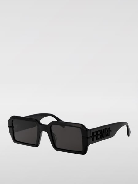 Fendi: Occhiali da sole in acetato con logo Fendi