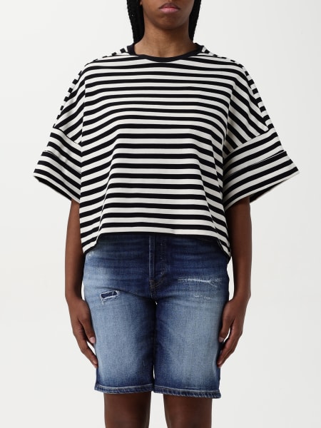 Dondup: T-shirt in cotone a righe bicolore Dondup