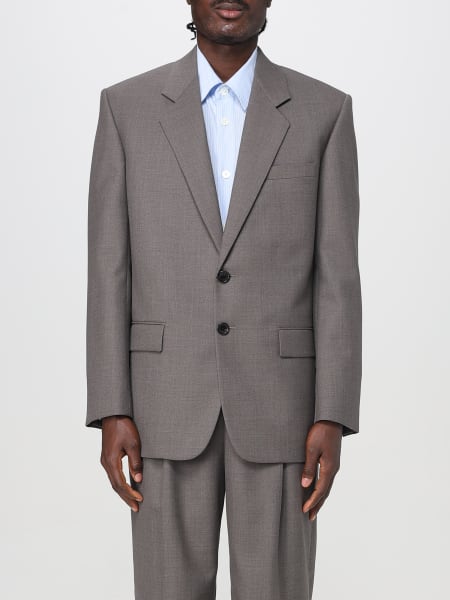 テーラードジャケット Saint Laurent SS25 BLAZER 1 BTN (821895Y405W 7557) SAINT LAURENT Double-breasted twill-trimmed grain de poudre
