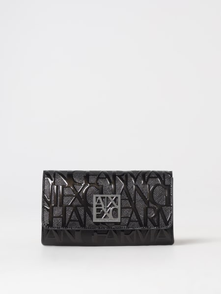 Armani Exchange: Portafoglio Armani Exchange in pelle sintetica saffiano con logo all over