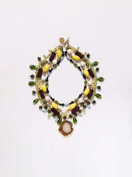 Maliparmi: Collana Maliparmi multifilo in resina e perline multicolor