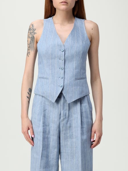 アウターその他 TAGLIATORE Woman Waistcoat Blue GISELLEM50006 B1107 Tagliatore Gaelle Waistcoat in Blue | Lyst