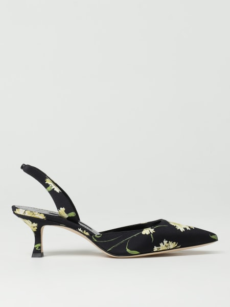 Manolo Blahnik: Slingback Carolyne Manolo Blahnik in seta con stampa floreale