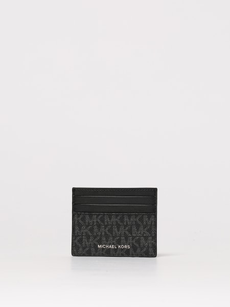 Michael Kors: Portacarte di credito Michael Kors in cotone spalmatocon monogram stampato