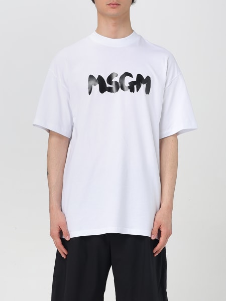 MSGM: T-shirt in cotone con stampa logo MSGM