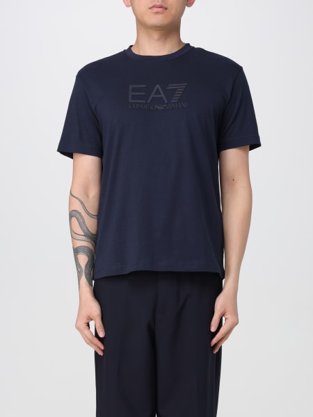 Ea7: T-shirt in cotone con logo Ea7