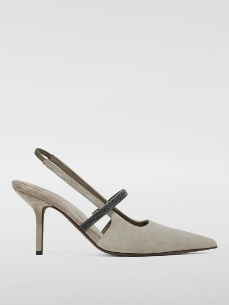 シューズ・サンダルその他 BRUNELLO CUCINELLI Woman Pumps Dove Grey MZSFC2508 C5859 BRUNELLO CUCINELLI: Heeled sandals woman - Dove Grey
