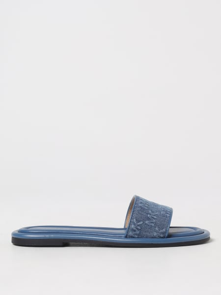 Mules Michael Kors in denim e pelle con monogram MK jacquard>