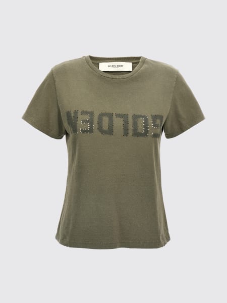 T-shirt in cotone con logo Golden Goose