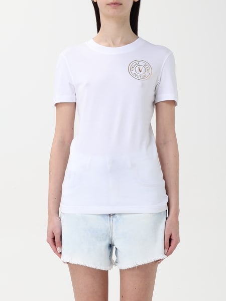 Tシャツ・カットソー VERSACE JEANS COUTURE Woman T-Shirt White 78HAHT00CJ03T G03 VERSACE JEANS COUTURE: T-shirt woman - White | Versace Jeans