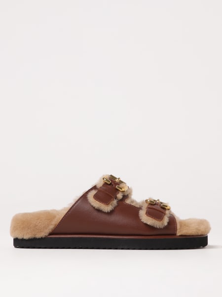 シューズ・サンダルその他 CHLOE Woman Flat sandals Brown CHC24W06SOJ 25E CHLOÉ: Shoes woman - Brown | Chloé flat sandals CHC24W06SOJ