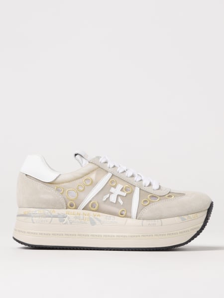 Premiata: Sneakers Beth Platform Premiata in camoscio e nylon a rete
