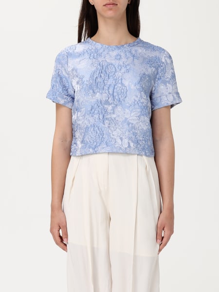 Tシャツ・カットソー LIU JO Woman T-Shirt Gnawed Blue CA5322T1919 M9264 LIU JO: T-shirt woman - Gnawed Blue | Liu Jo t-shirt