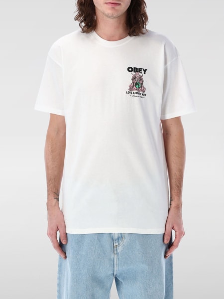 T-shirt in cotone con stampa logo Obey>