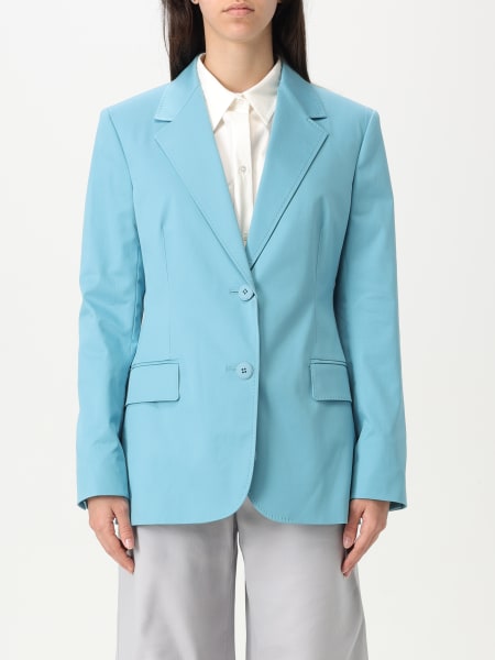 アウターその他 MAX MARA Woman Blazer Gnawed Blue 2516041062600 023 MAX MARA STUDIO: Blazer woman Max Mara - Gnawed Blue | Max