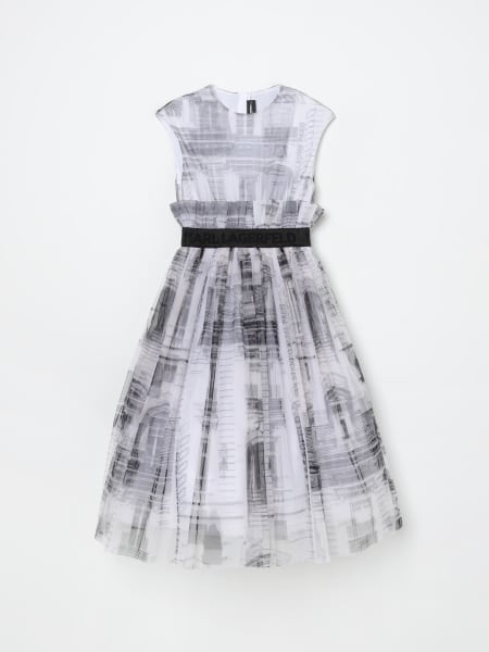 Karl Lagerfeld Kids: Abito in tulle stampato Karl Lagerfeld Kids