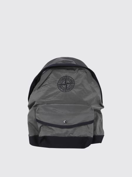 Zaino in tessuto tecnico con logo Stone Island Junior>
