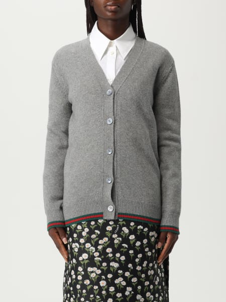 Gucci: Cardigan a v Web Gucci in lana e cashmere