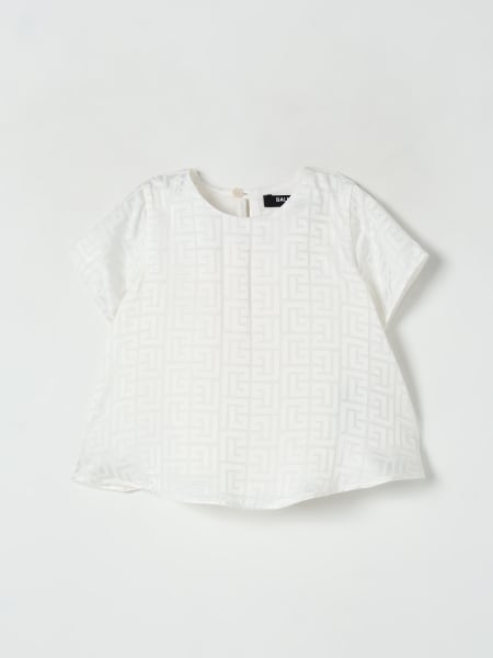 Balmain: T-shirt Balmain in viscosa con stampa monogram