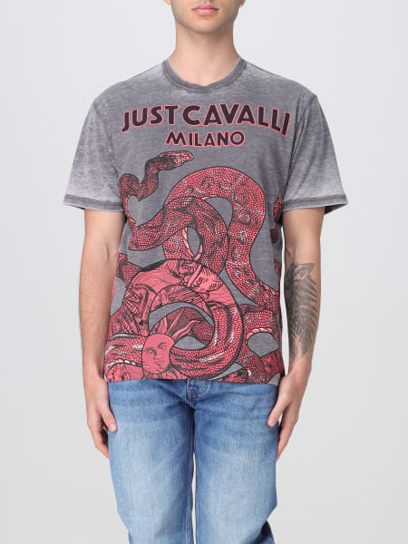 Tシャツ・カットソー JUST CAVALLI Men T-shirt Grey 78OAHA07CJ719 833 JUST CAVALLI: T-shirt men - Grey | Just Cavalli t-shirt