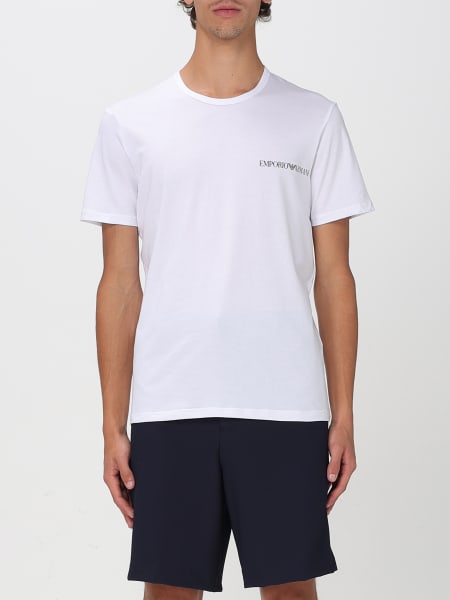 Tシャツ・カットソー EMPORIO ARMANI SS25 (EM001717 AF14836F4033) Pima jersey T-shirt with logo embroidery - EMPORIO ARMANI