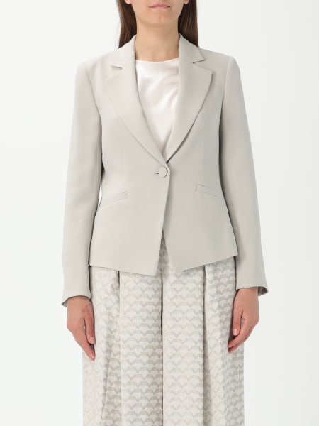 アウターその他 EMPORIO ARMANI Woman Blazer Natural 3D2B842NFZZ F126 Emporio Armani single-breasted Bouclé Blazer | Neutrals